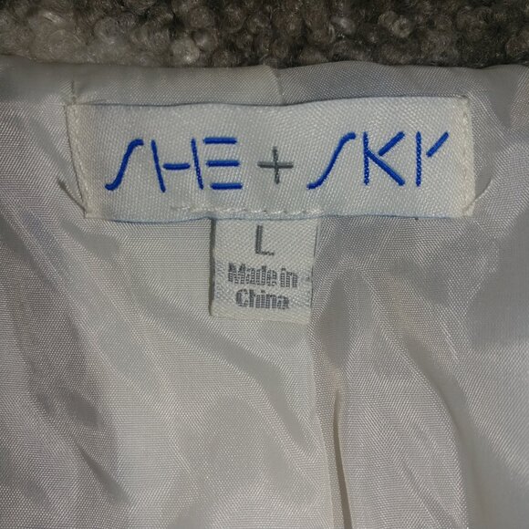 SHE + SKY: Brown & Cream Teddy Sherpa Jacket - Women's Size Large - Picture 7 of 8